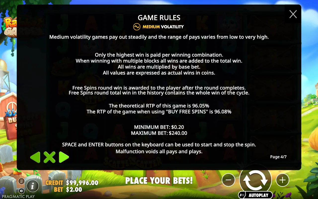Game rules — Rabbit Garden