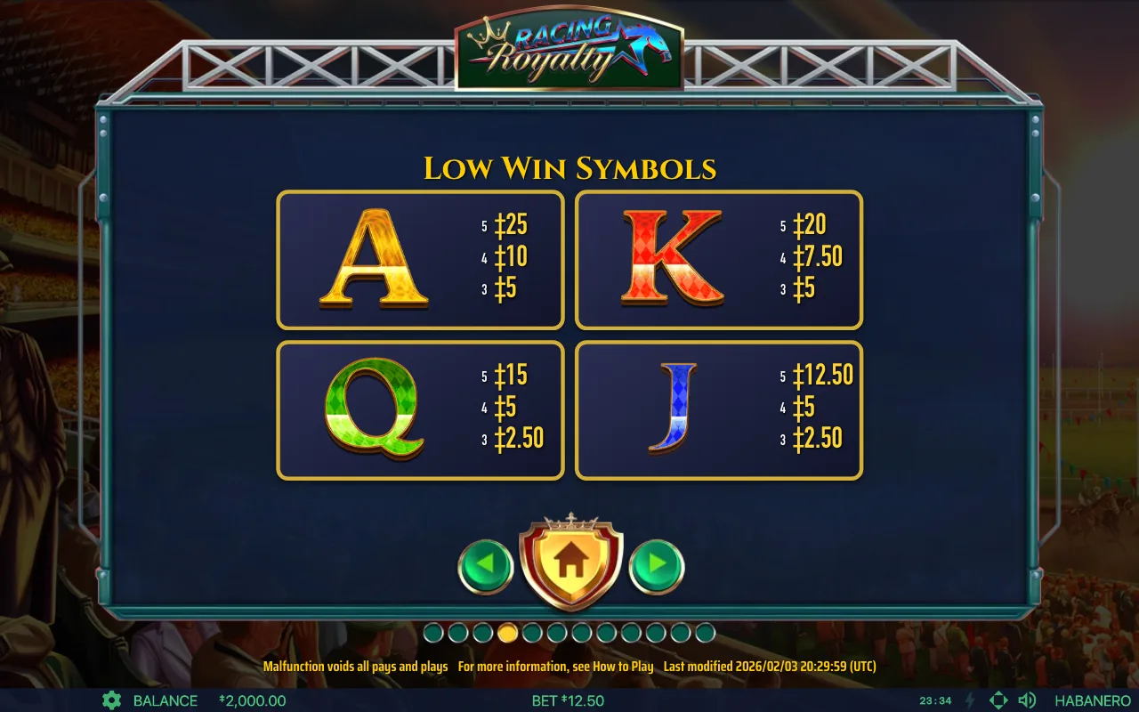 Low win symbols — Racing Royalty