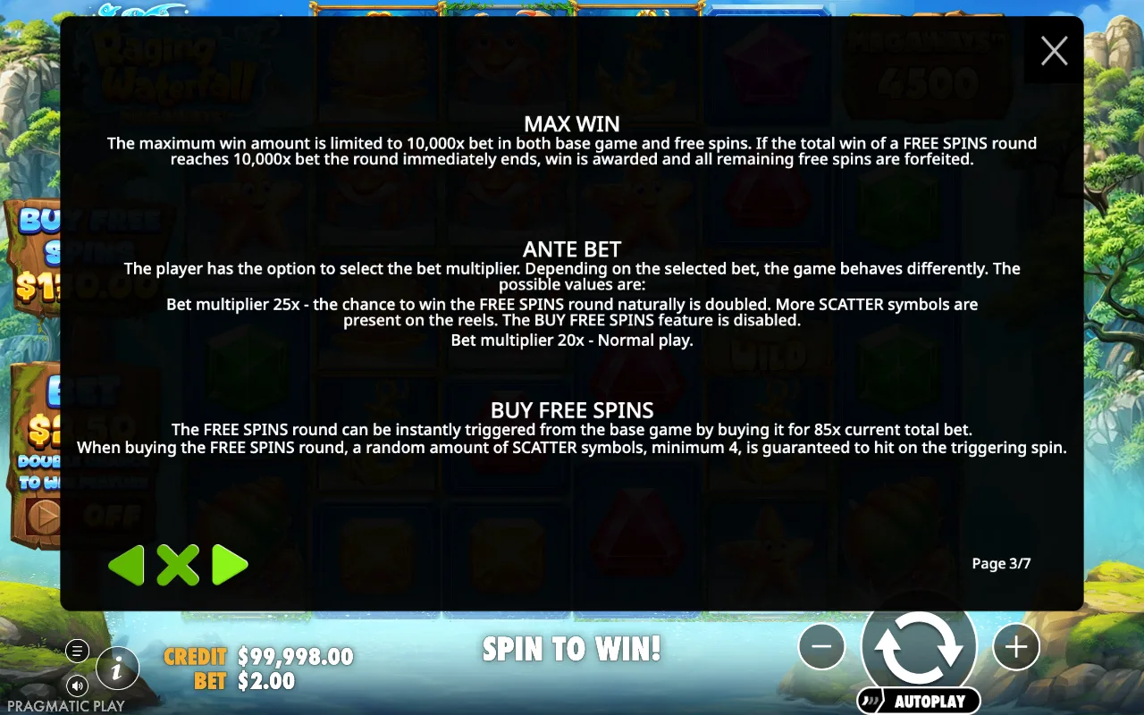 Max win — Raging Waterfall Megaways