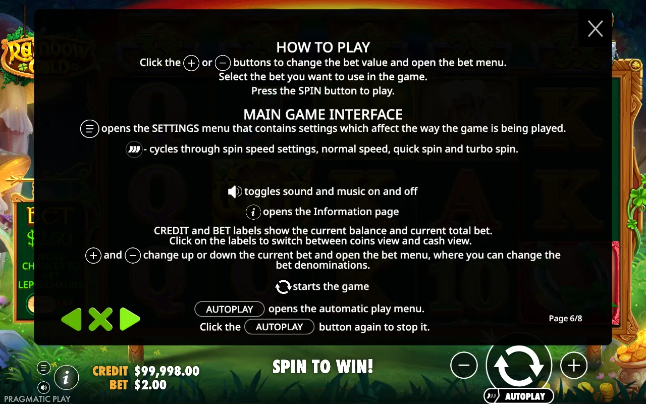 How to play — Rainbow Gold