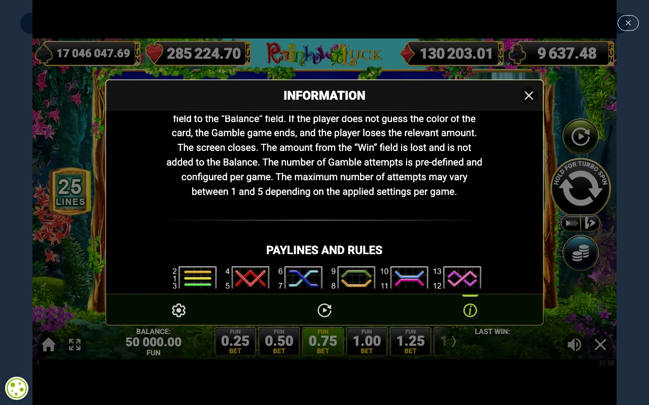 Game rules, page 5 — Rainbow Luck