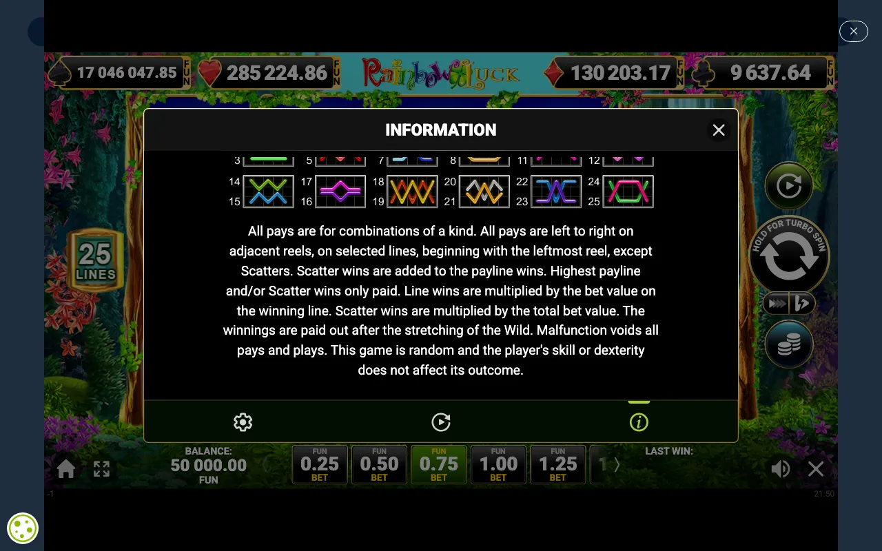 Game rules, page 6 — Rainbow Luck
