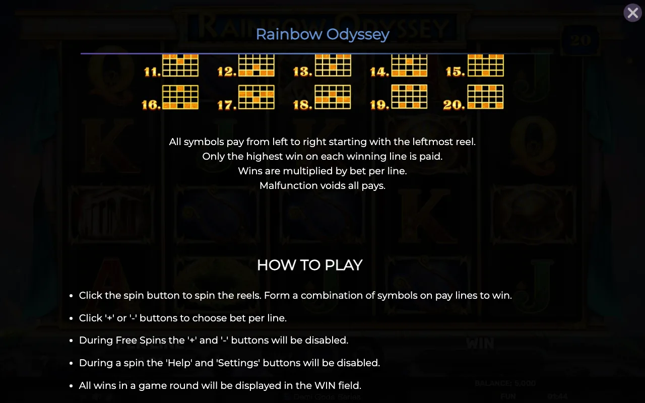 Game rules, page 6 — Rainbow Odyssey