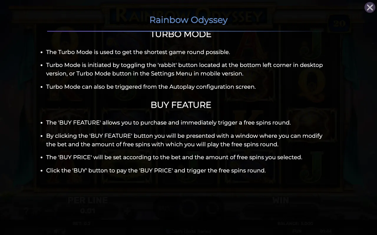 Game rules, page 8 — Rainbow Odyssey