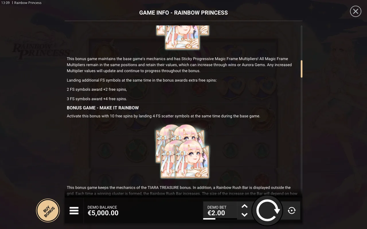Game rules, page 3 — Rainbow Princess