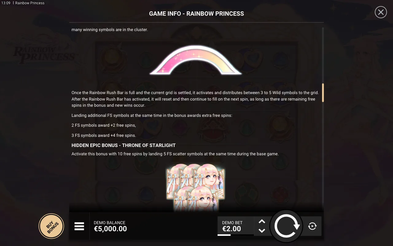 Game rules, page 4 — Rainbow Princess