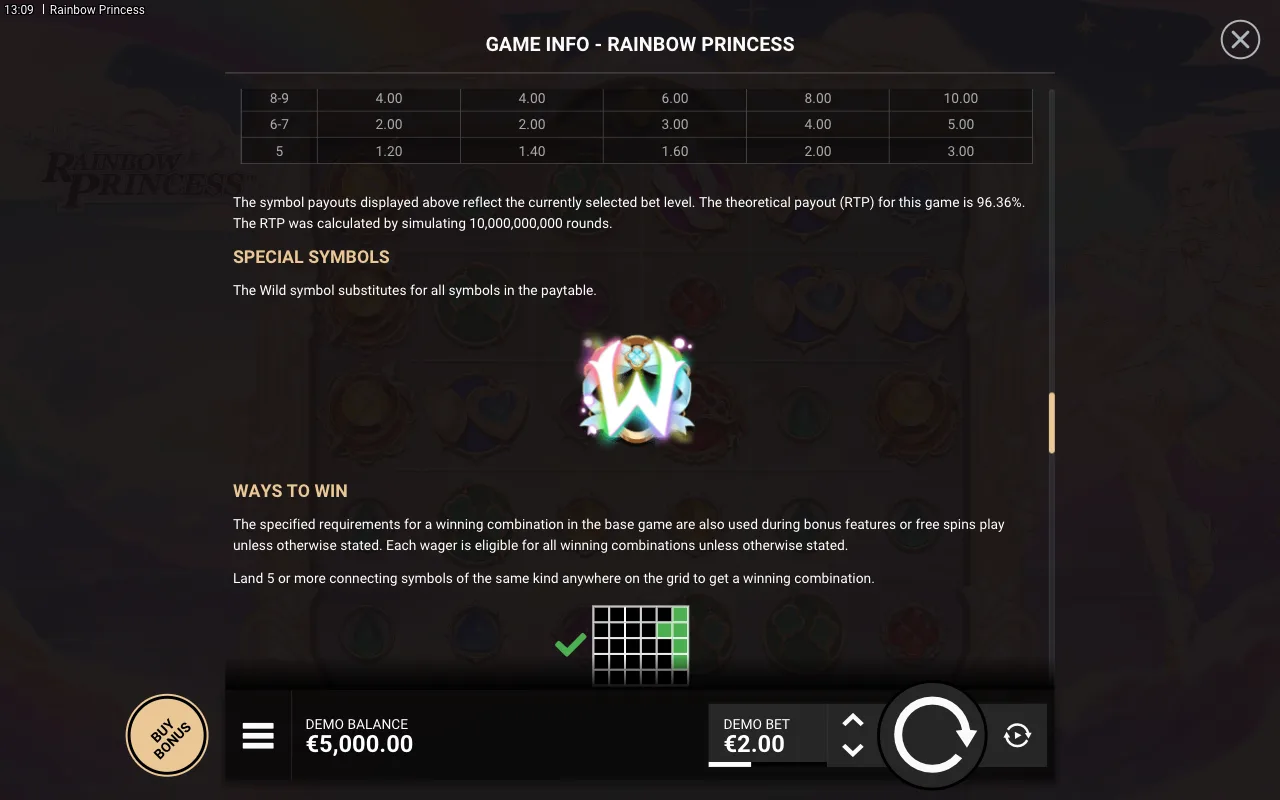 Special symbols — Rainbow Princess