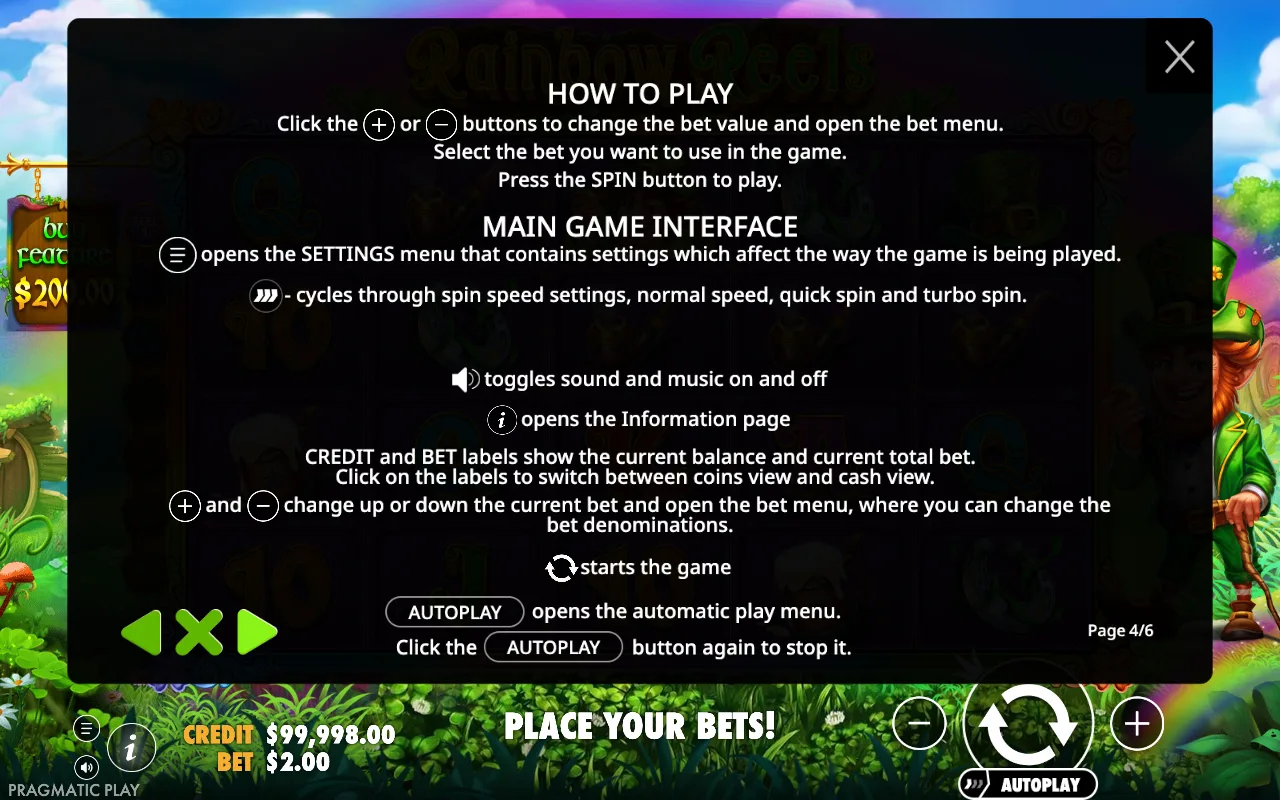 How to play — Rainbow Reels