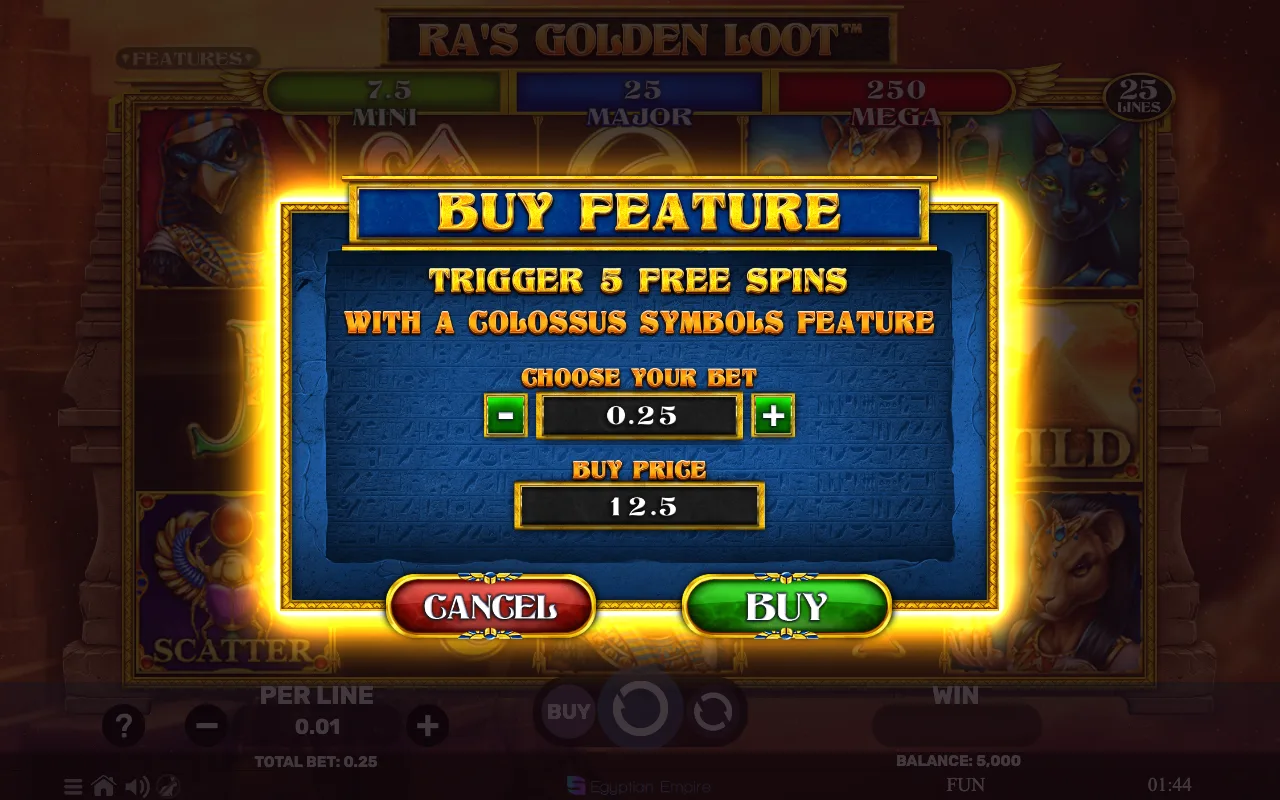Buying the feature — Ras Golden Loot