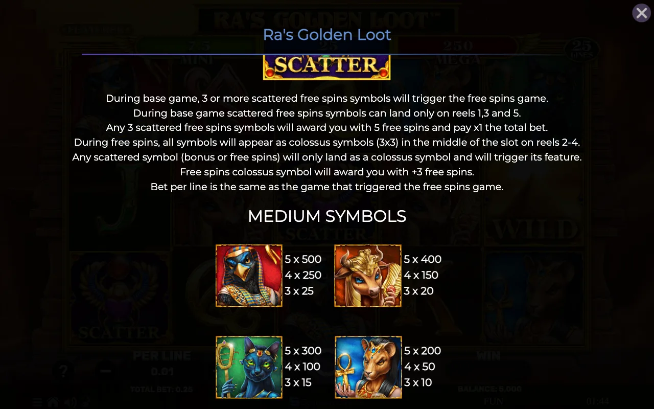 Game rules, page 3 — Ras Golden Loot