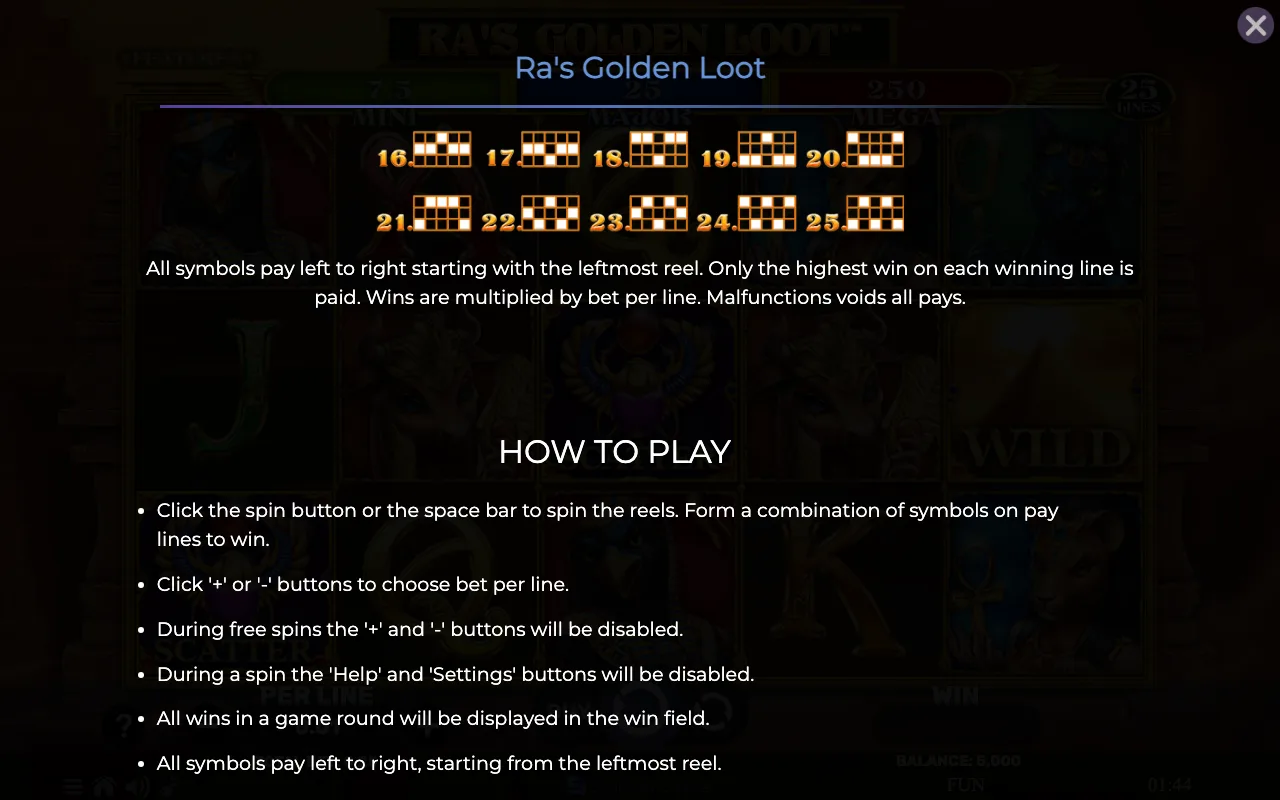 How to play — Ras Golden Loot
