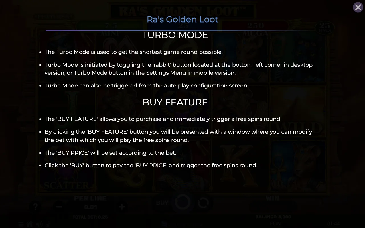 Game rules, page 7 — Ras Golden Loot