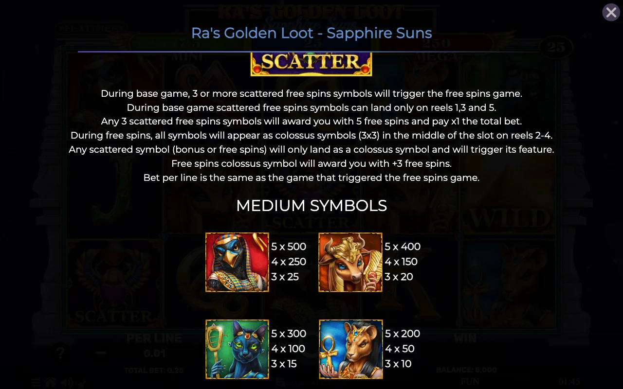 Game rules, page 3 — Ras Golden Loot Sapphire Suns