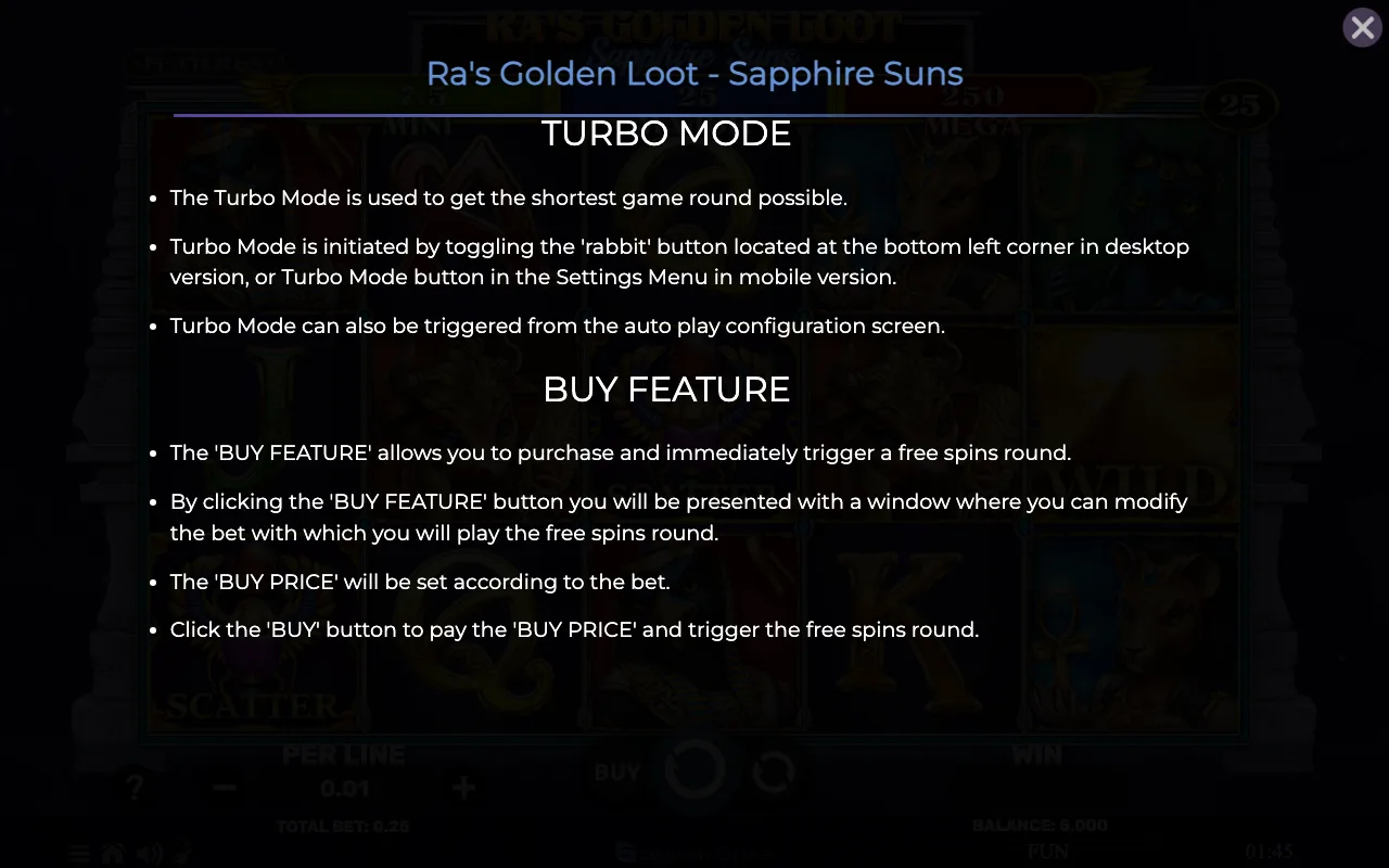 Game rules, page 7 — Ras Golden Loot Sapphire Suns