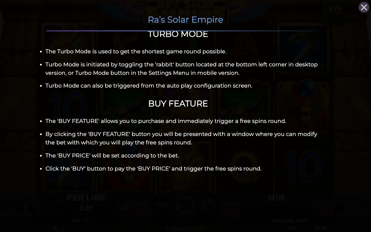 Buy feature — Ras Solar Empire