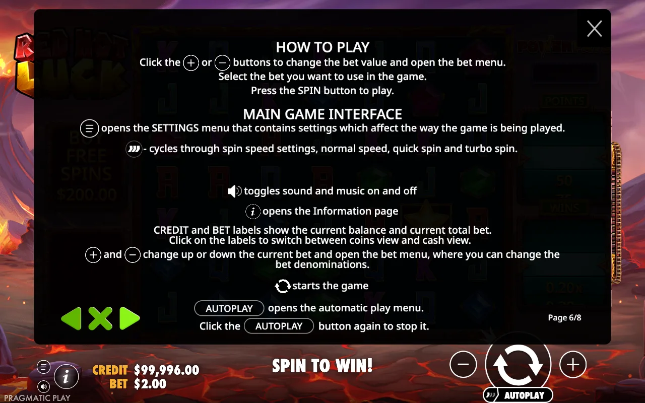 How to play — Red Hot Luck