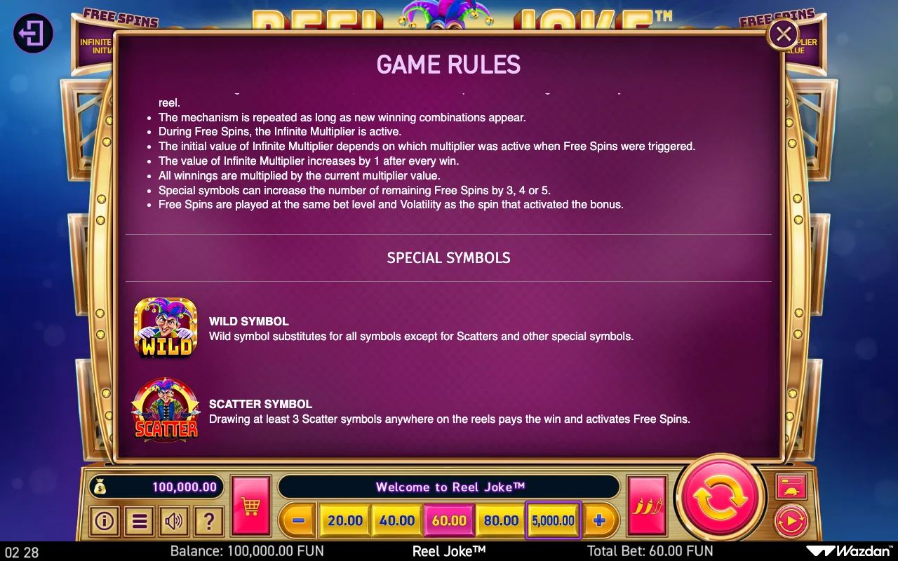 Game rules — Reel Joke