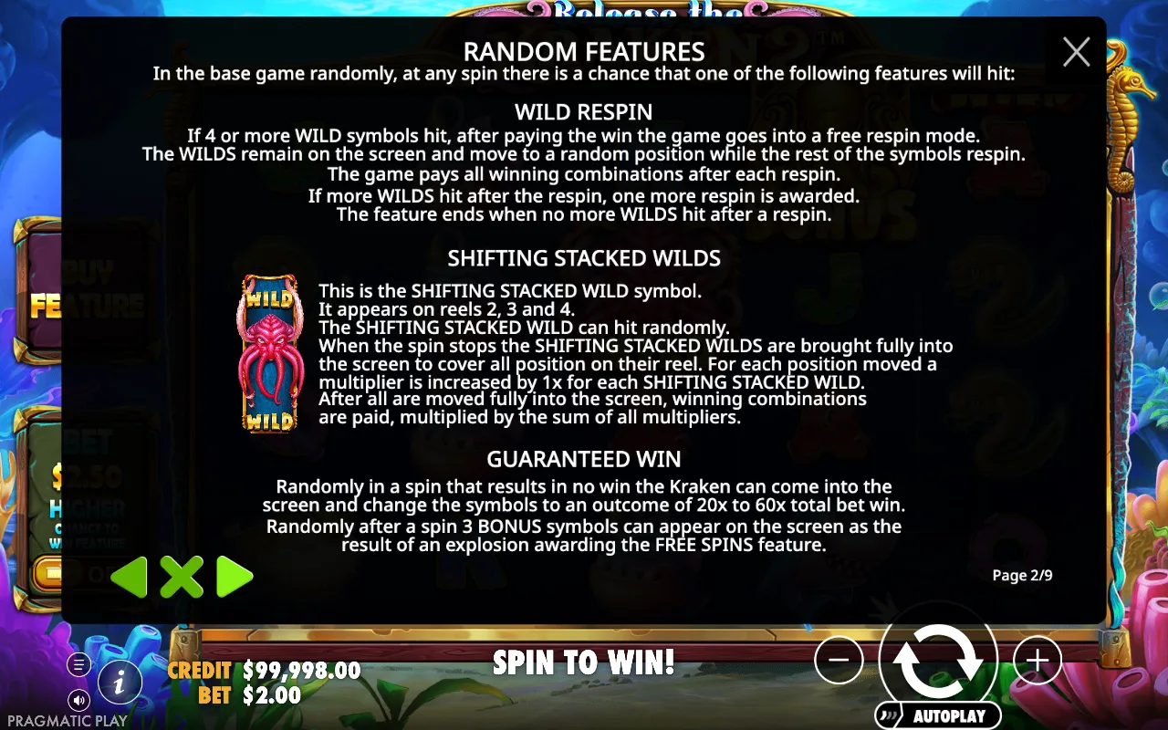Wild respin — Release the Kraken 2