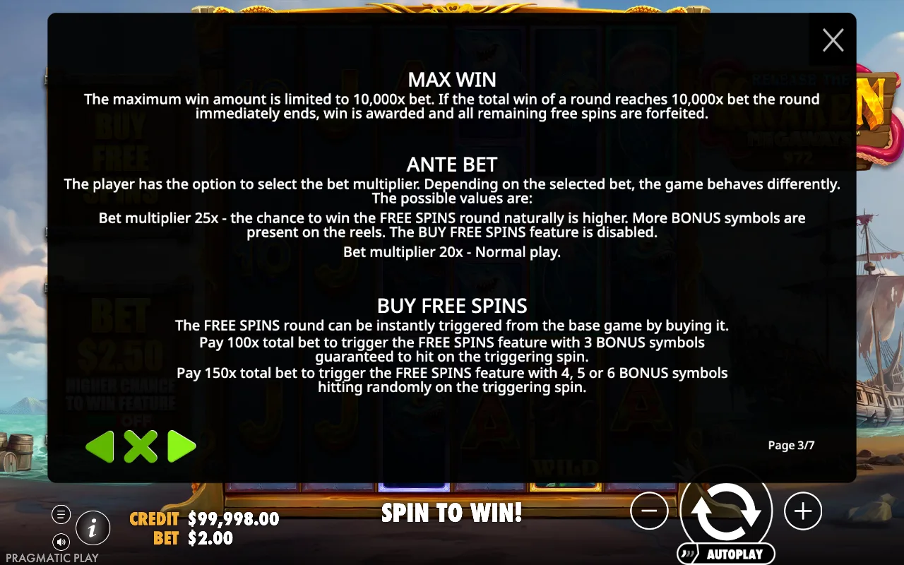 Max win — Release the Kraken Megaways
