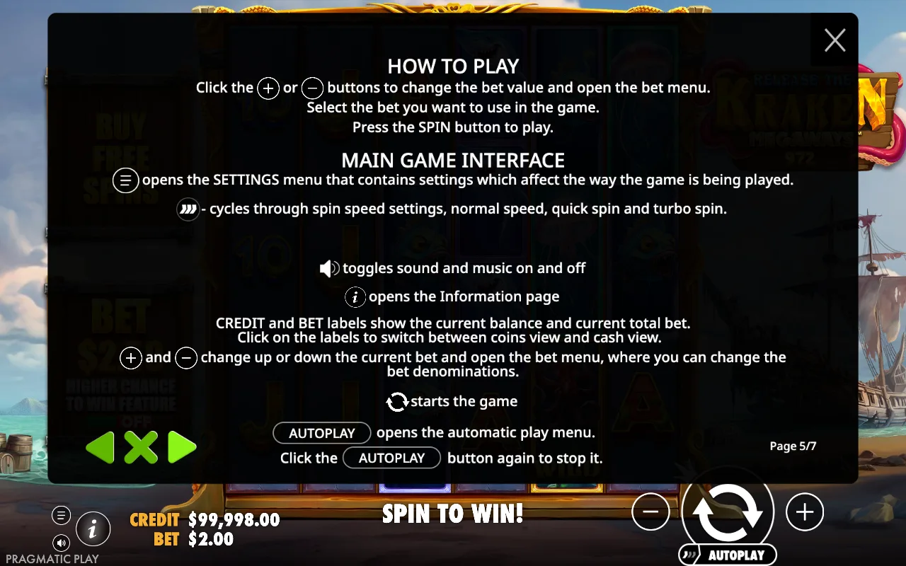 How to play — Release the Kraken Megaways