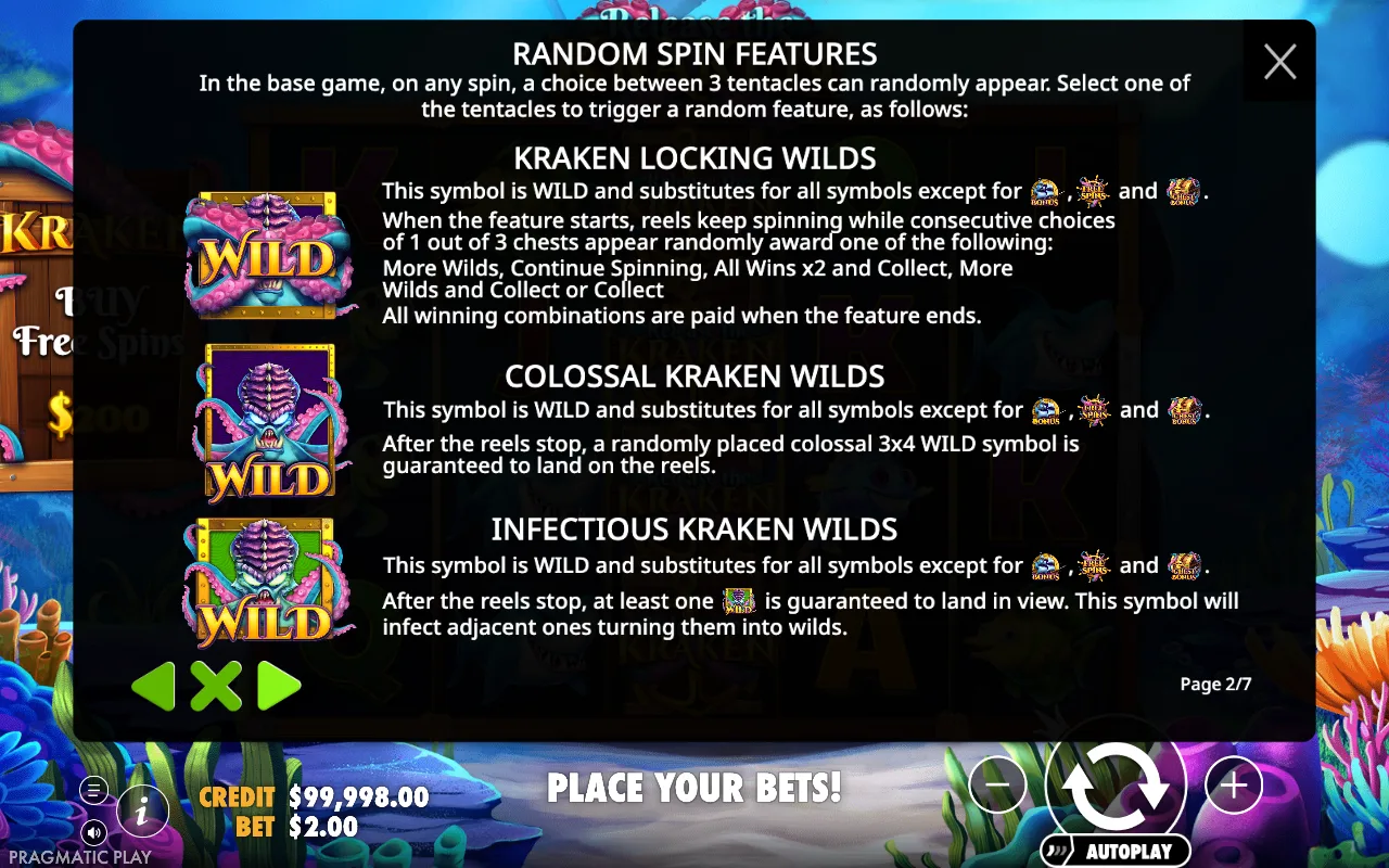 Game rules, page 2 — Release the Kraken