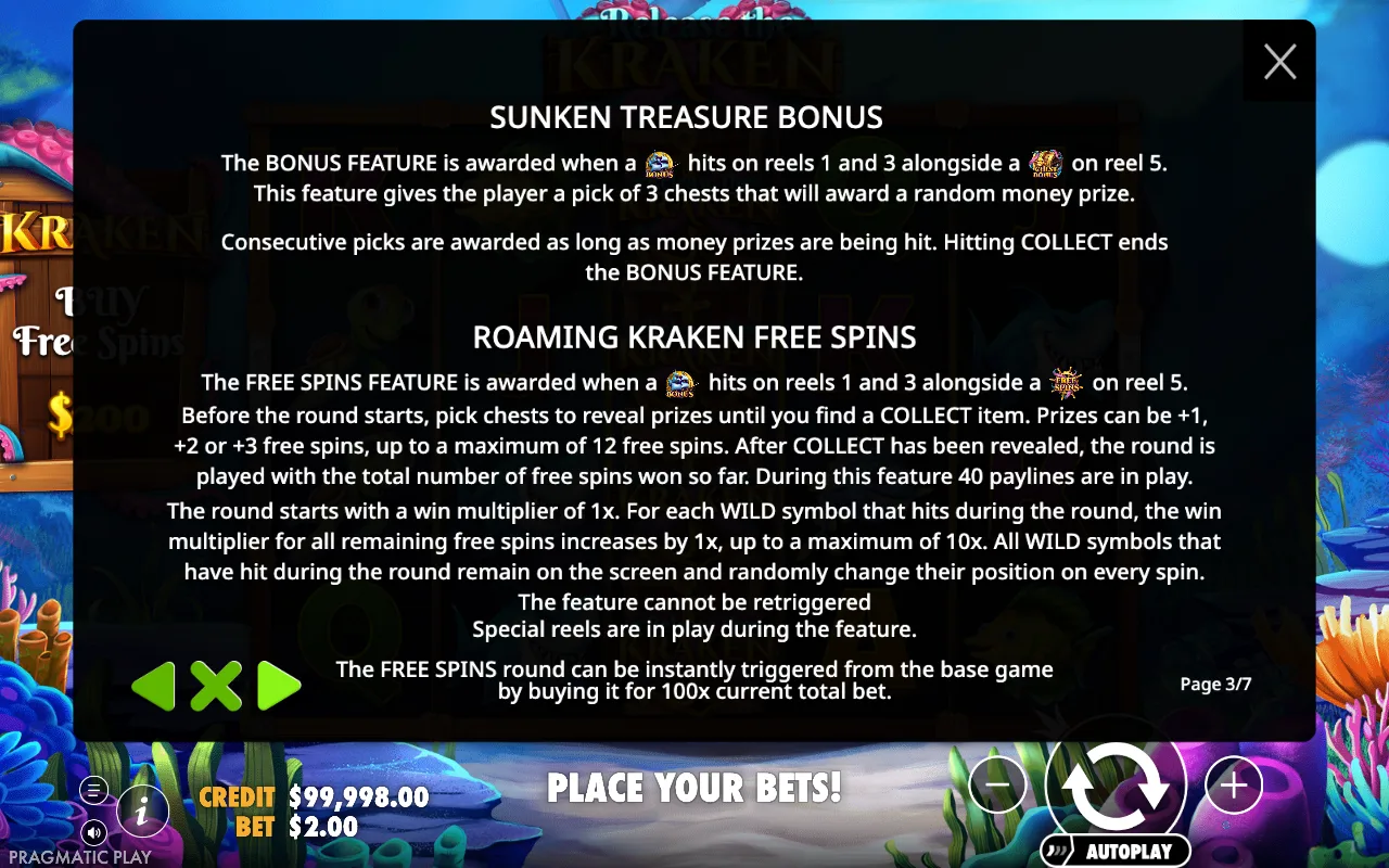 Game rules, page 3 — Release the Kraken