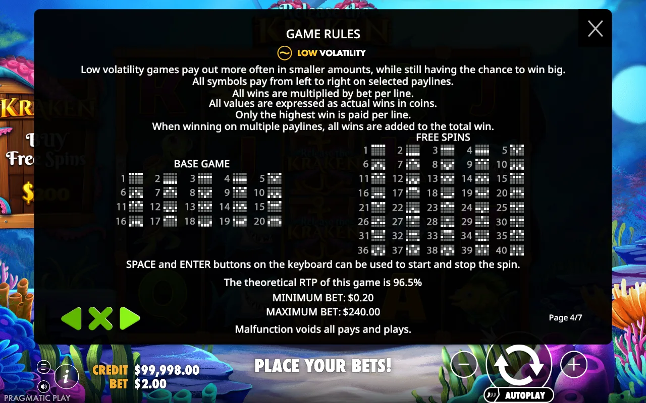Game rules — Release the Kraken