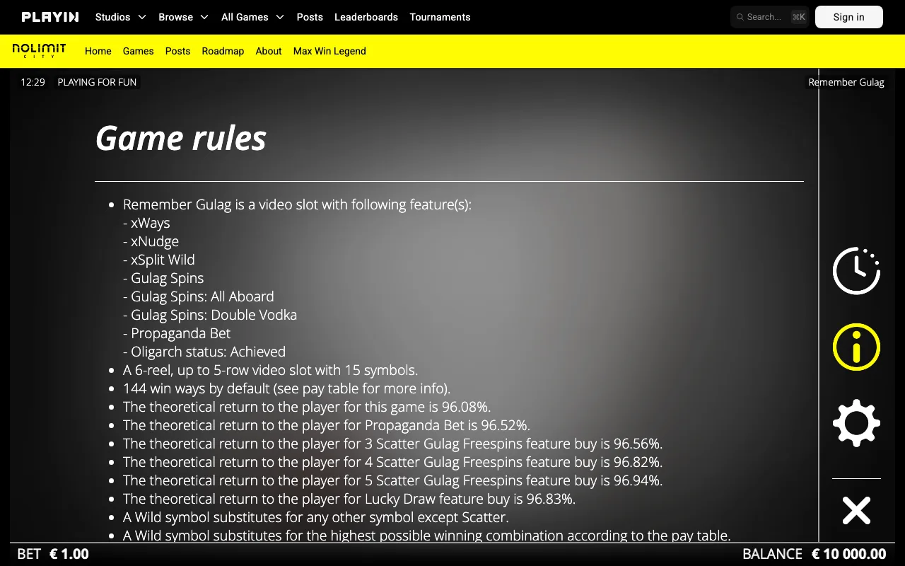 Game rules, page 1 — Remember Gulag