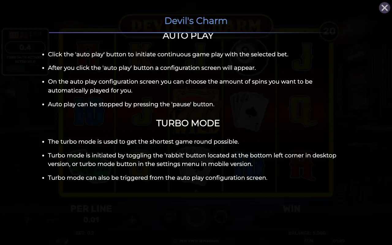 Game rules, page 8 — Retro Devils Charm