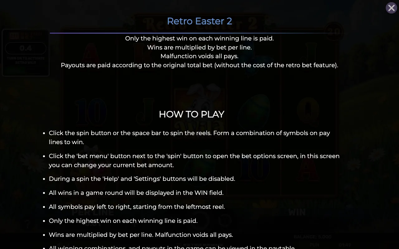 How to play — Retro Easter 2