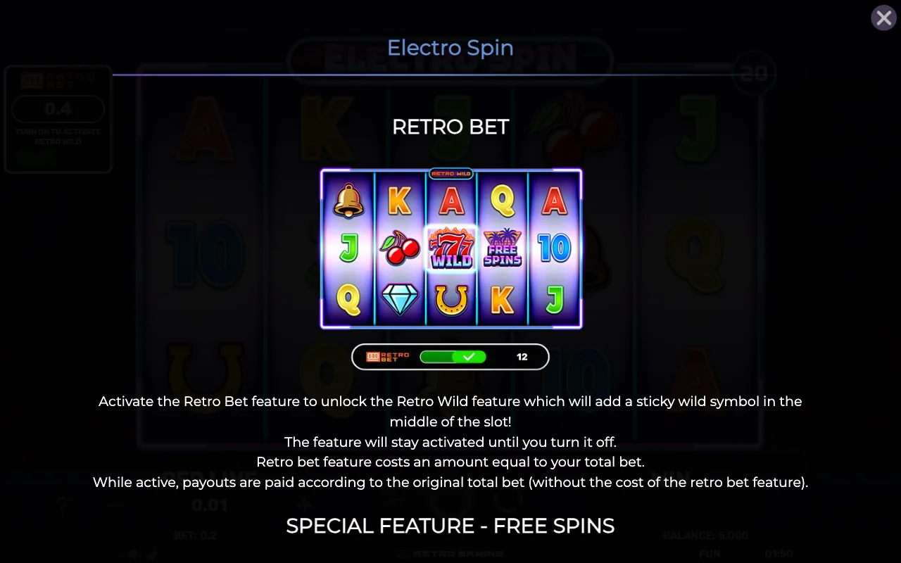 Game rules, page 1 — Retro Electro Spin