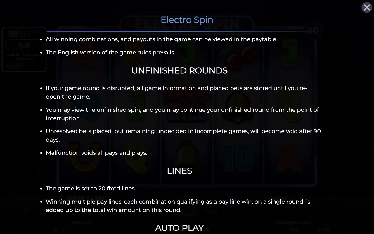 Game rules, page 7 — Retro Electro Spin
