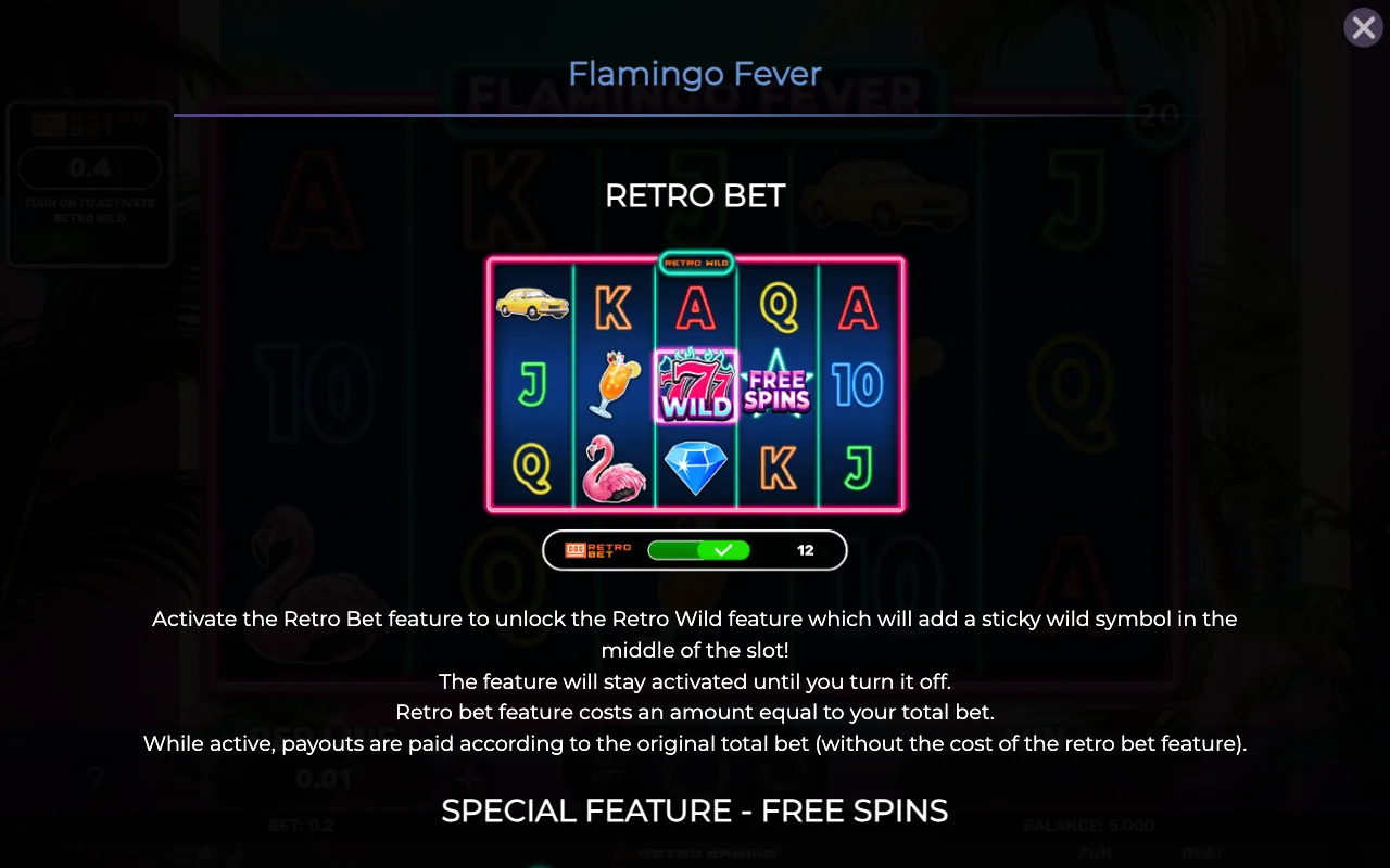 Game rules, page 1 — Retro Flamingo Fever