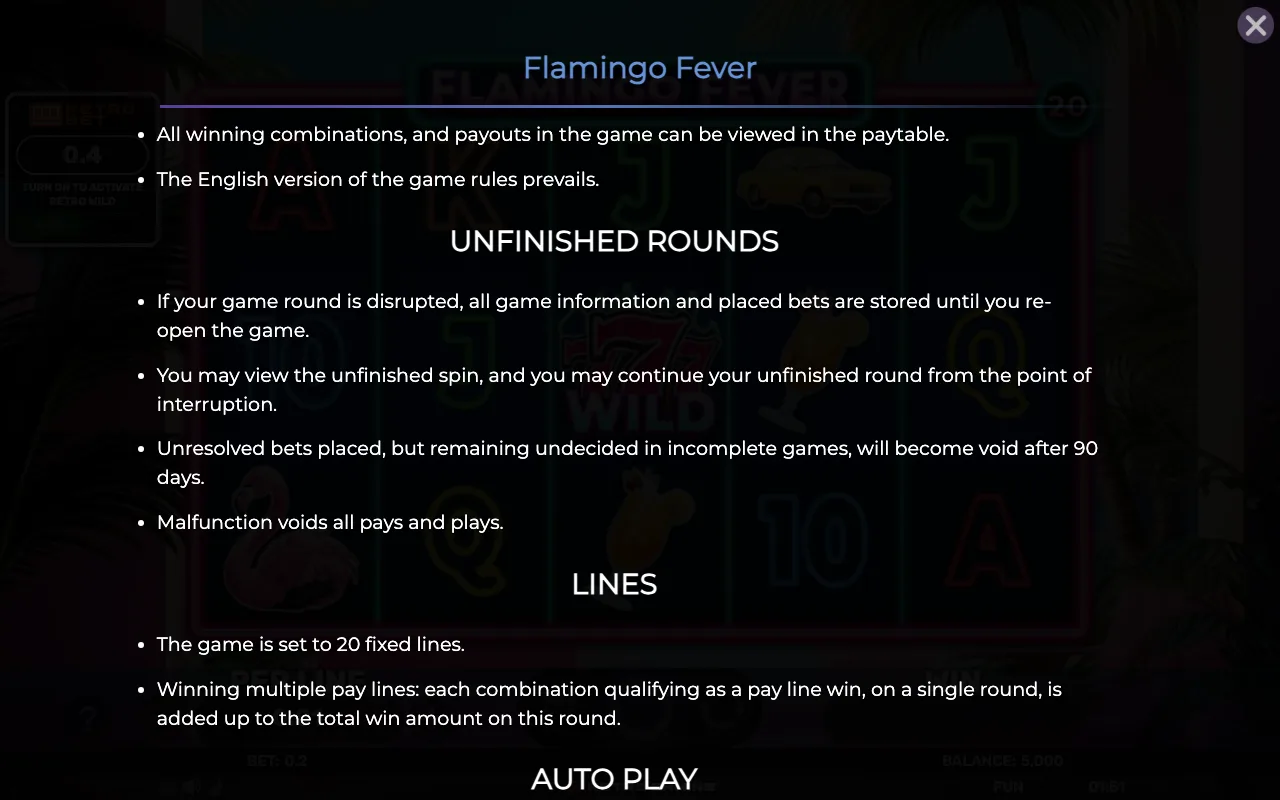 Game rules, page 7 — Retro Flamingo Fever