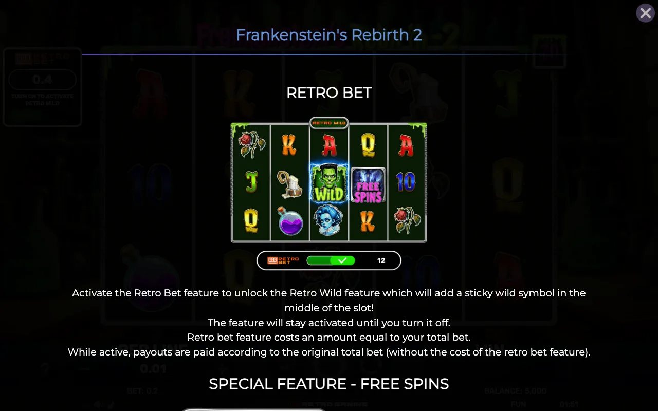 Game rules, page 1 — Retro Frankensteins Rebirth 2