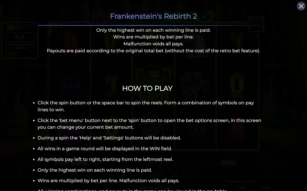 How to play — Retro Frankensteins Rebirth 2