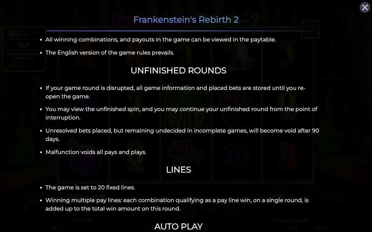 Game rules, page 7 — Retro Frankensteins Rebirth 2
