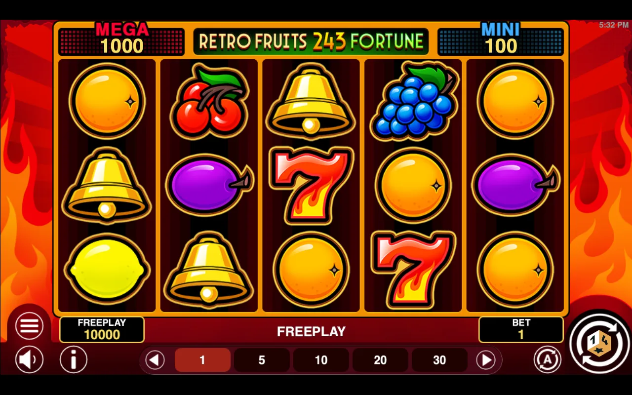 The base game — Retro Fruits 243 Fortune