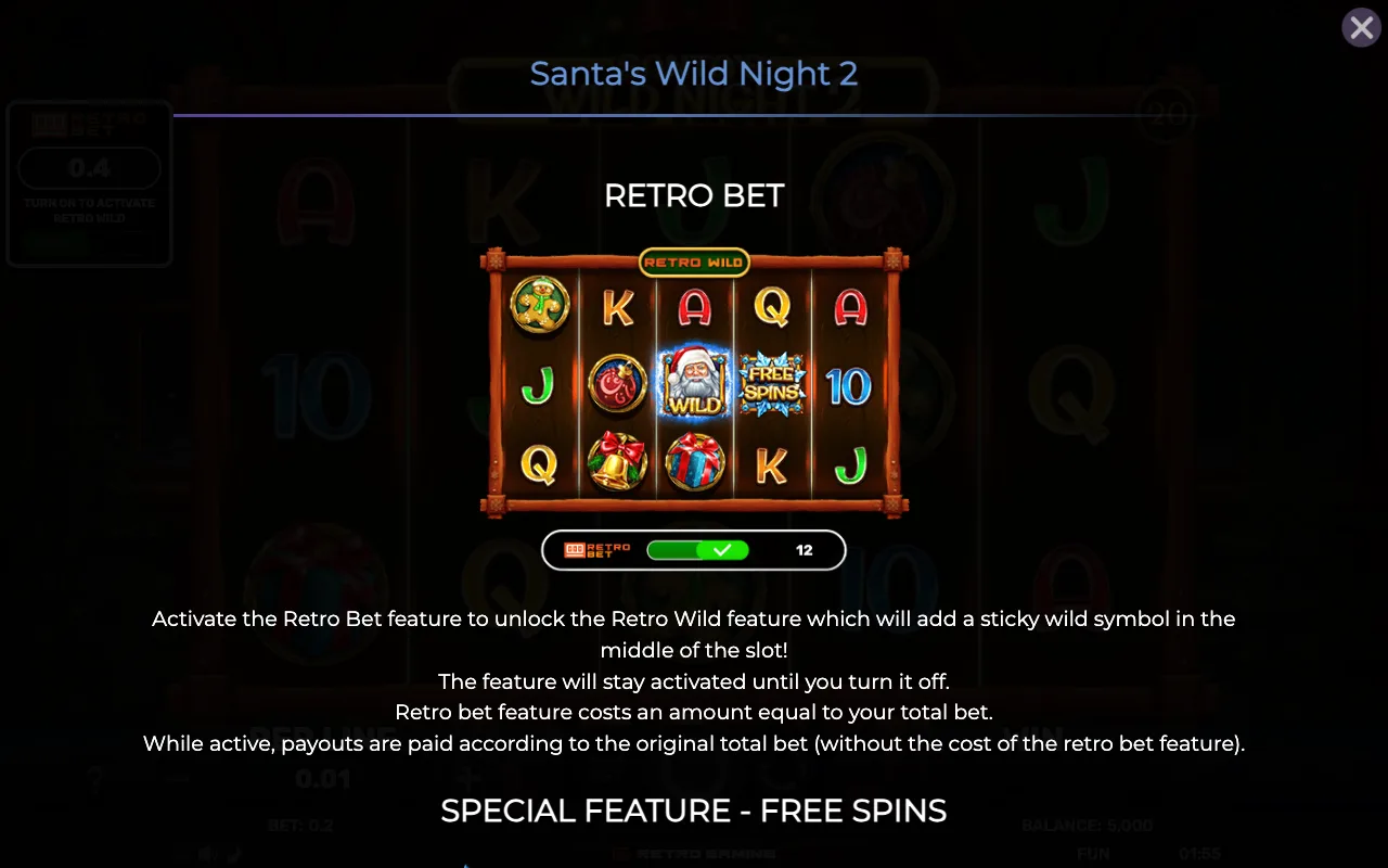 Game rules, page 1 — Retro Santas Wild Night 2