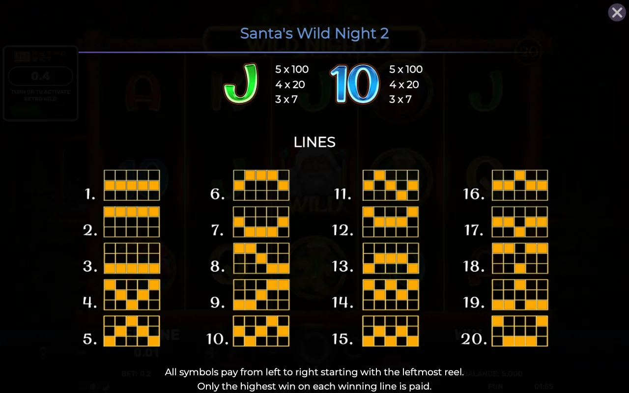 Lines — Retro Santas Wild Night 2
