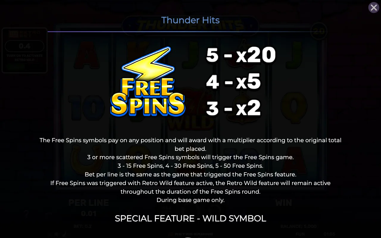 Game rules, page 2 — Retro Thunder Hits