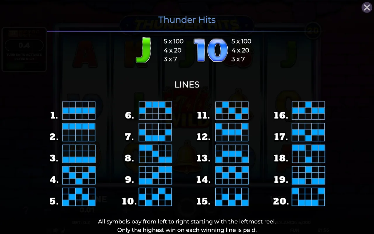 Game rules, page 5 — Retro Thunder Hits