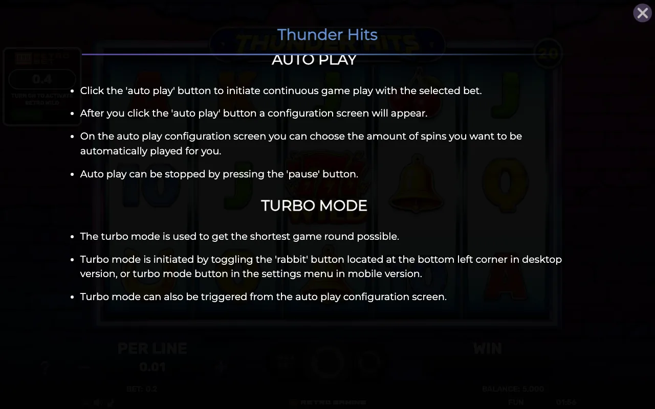 Game rules, page 8 — Retro Thunder Hits