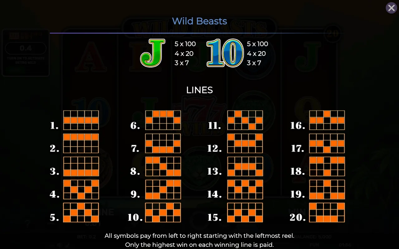 Game rules, page 5 — Retro Wild Beasts