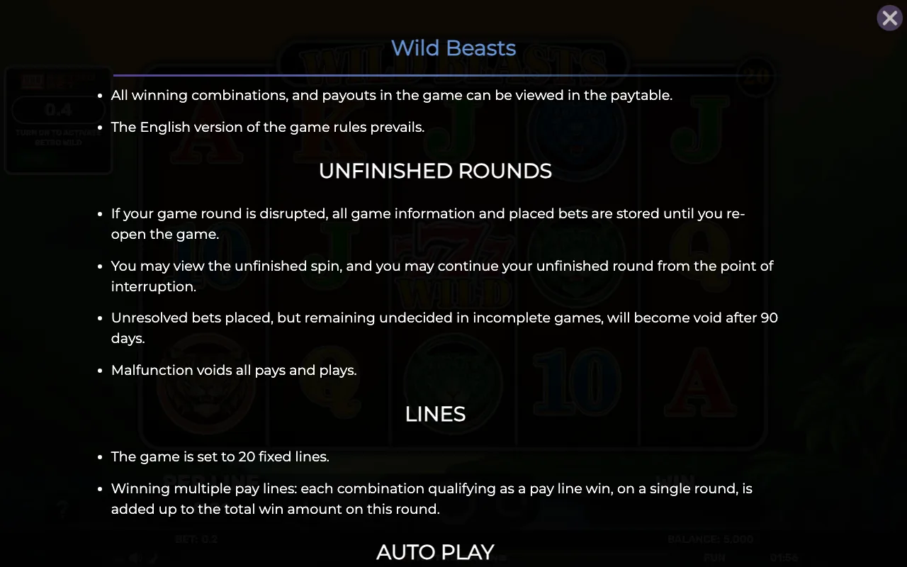 Game rules, page 7 — Retro Wild Beasts