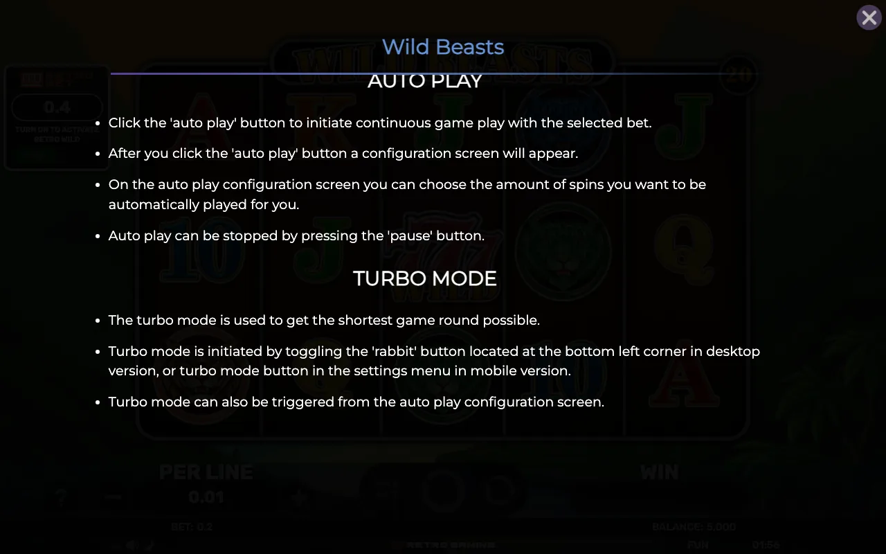 Game rules, page 8 — Retro Wild Beasts