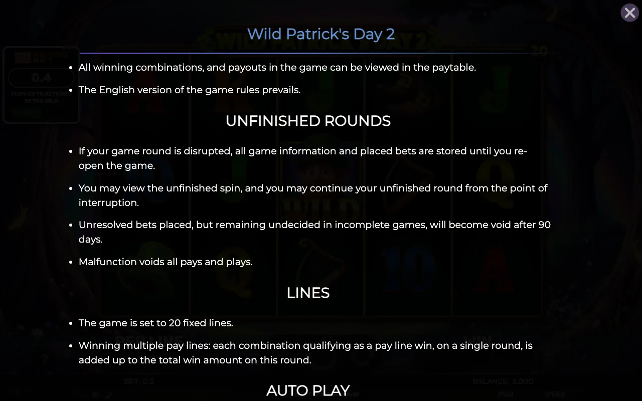 Game rules, page 7 — Retro Wild Patricks Day 2