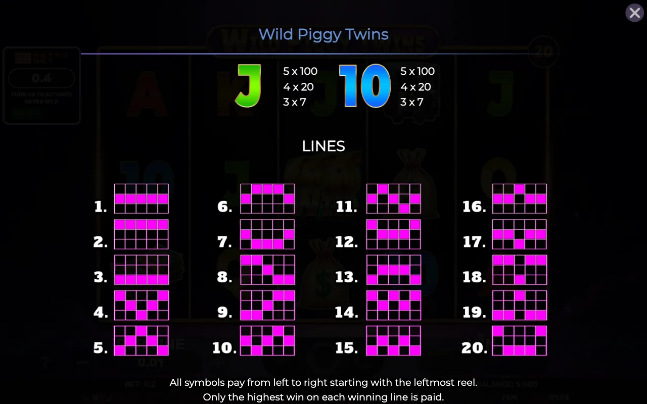 Lines — Retro Wild Piggy Twins