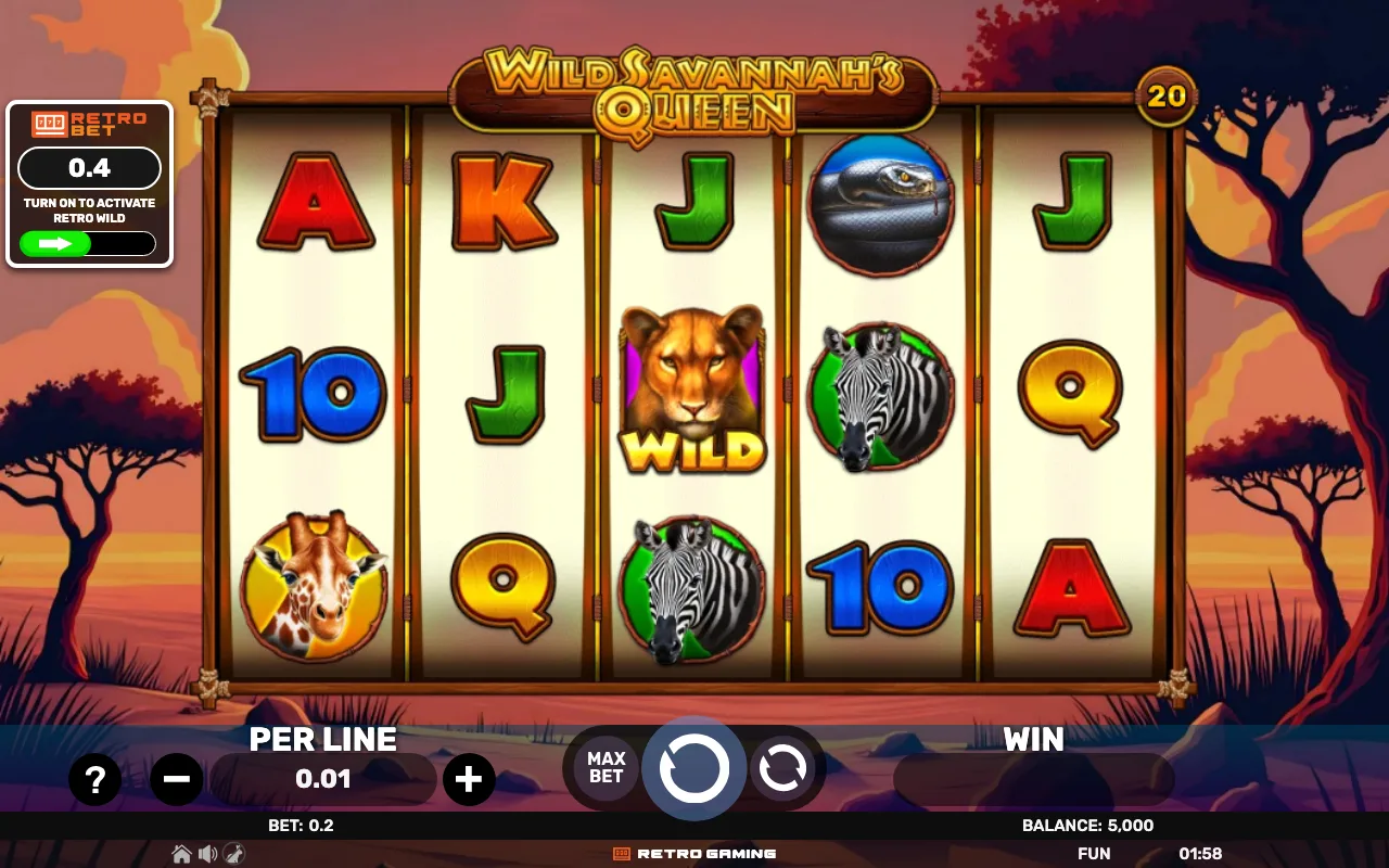The base game — Retro Wild Savannahs Queen