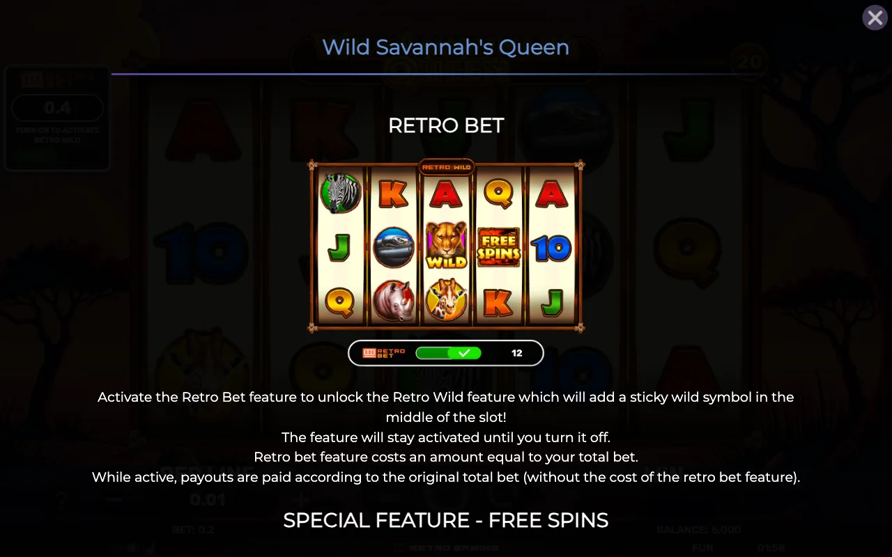 Game rules, page 1 — Retro Wild Savannahs Queen